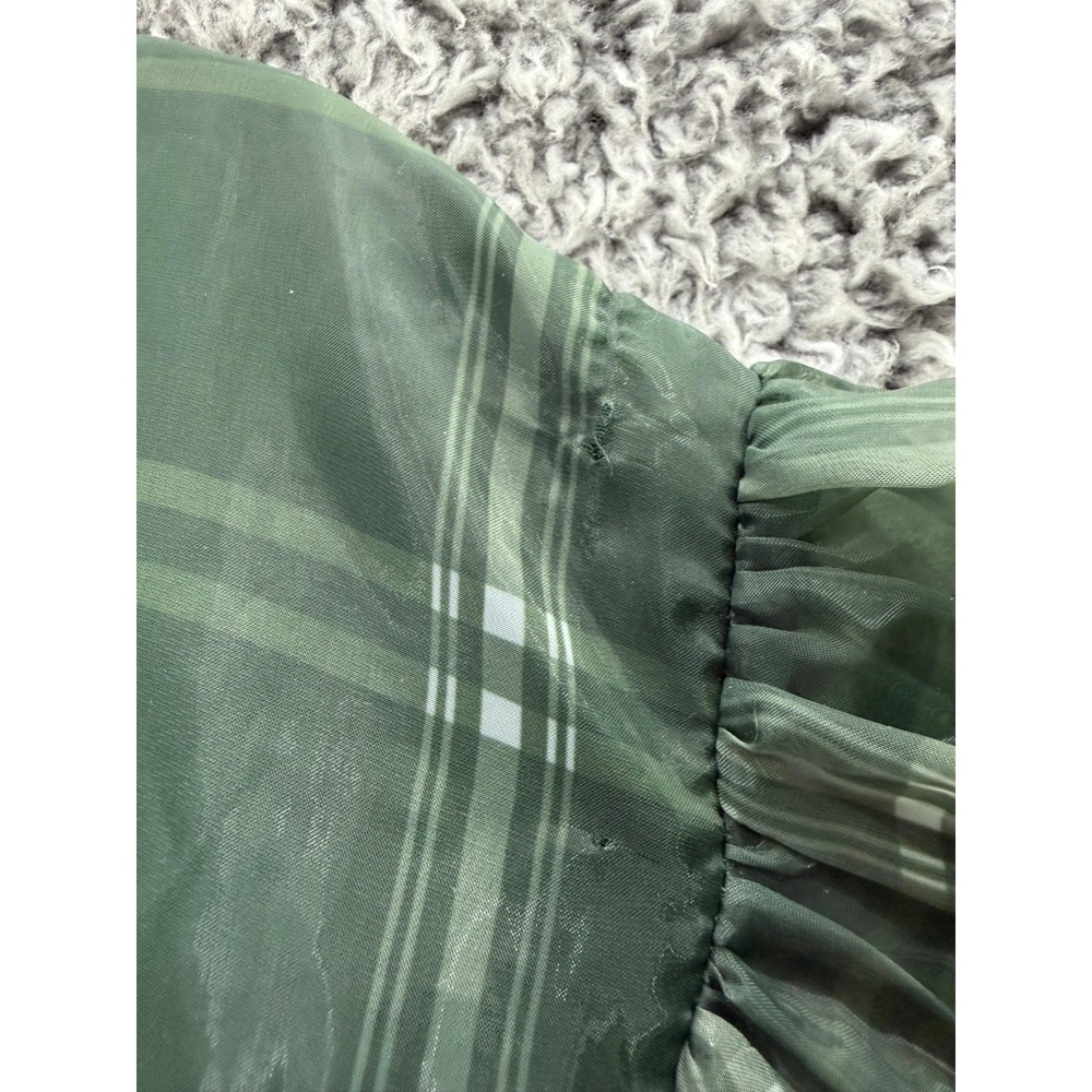 Jessakae Puff-Sleeve Cordelia Maxi Dress Green Plaid Womens Plus Size 4X - Picture 9 of 14